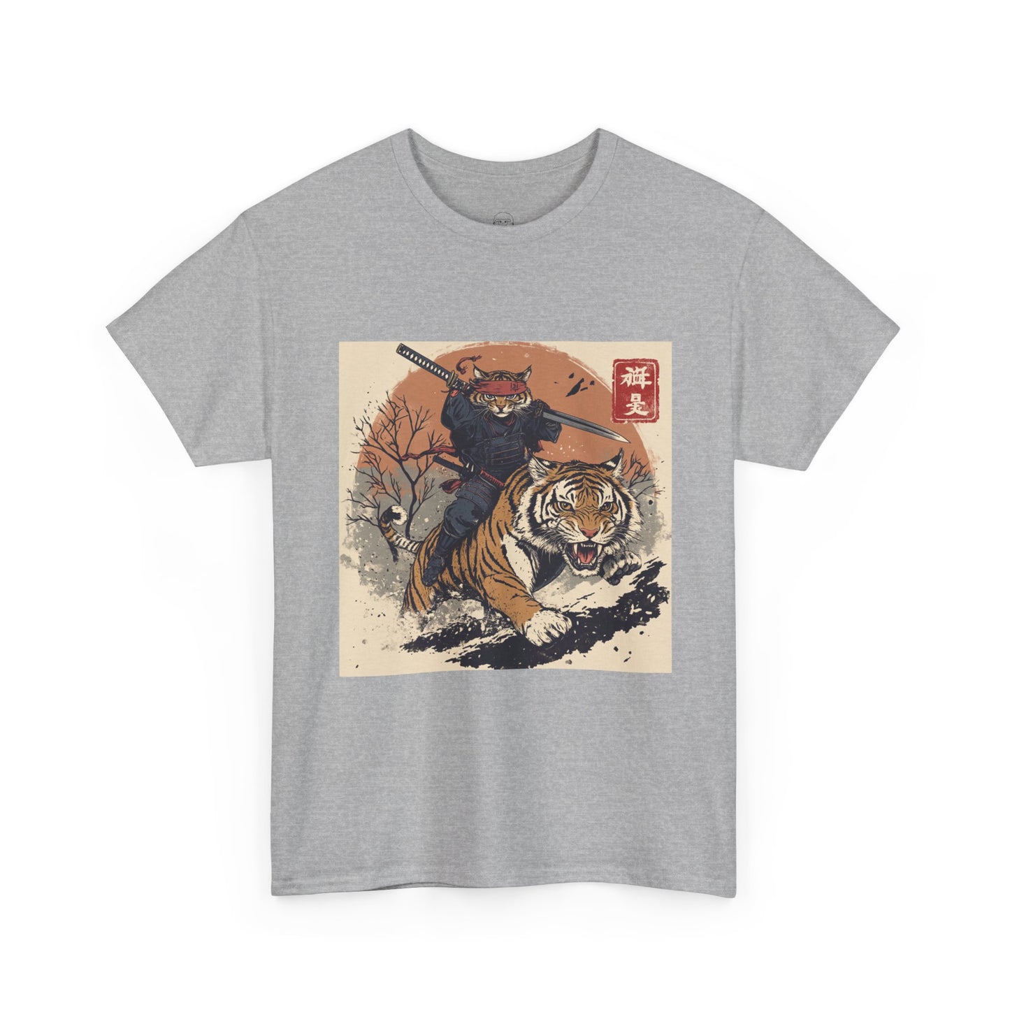 Samurai Cat & Tiger Sunset T-Shirt