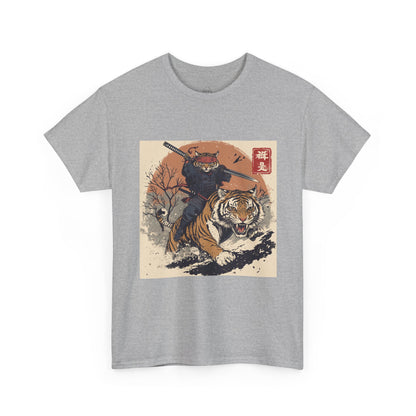 Samurai Cat & Tiger Sunset T-Shirt