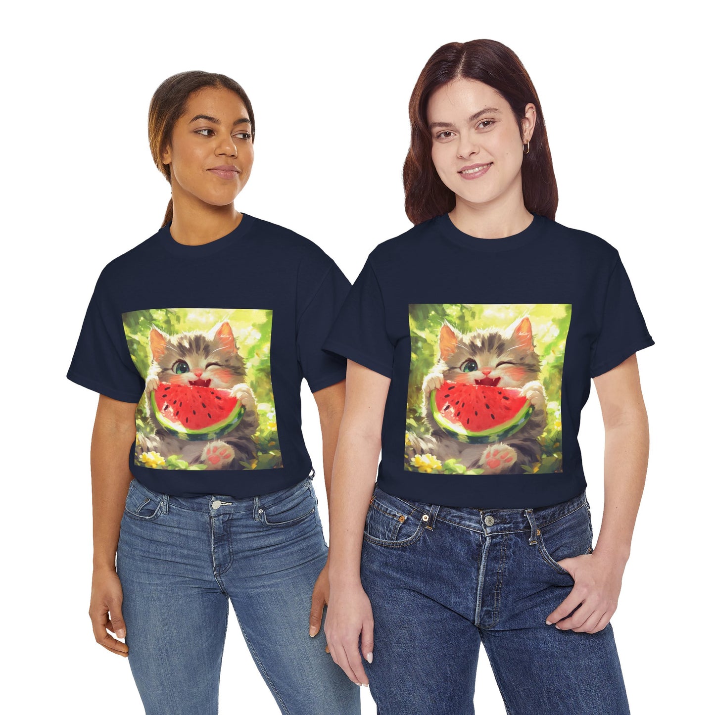 Winking Kitten Melon T-Shirt