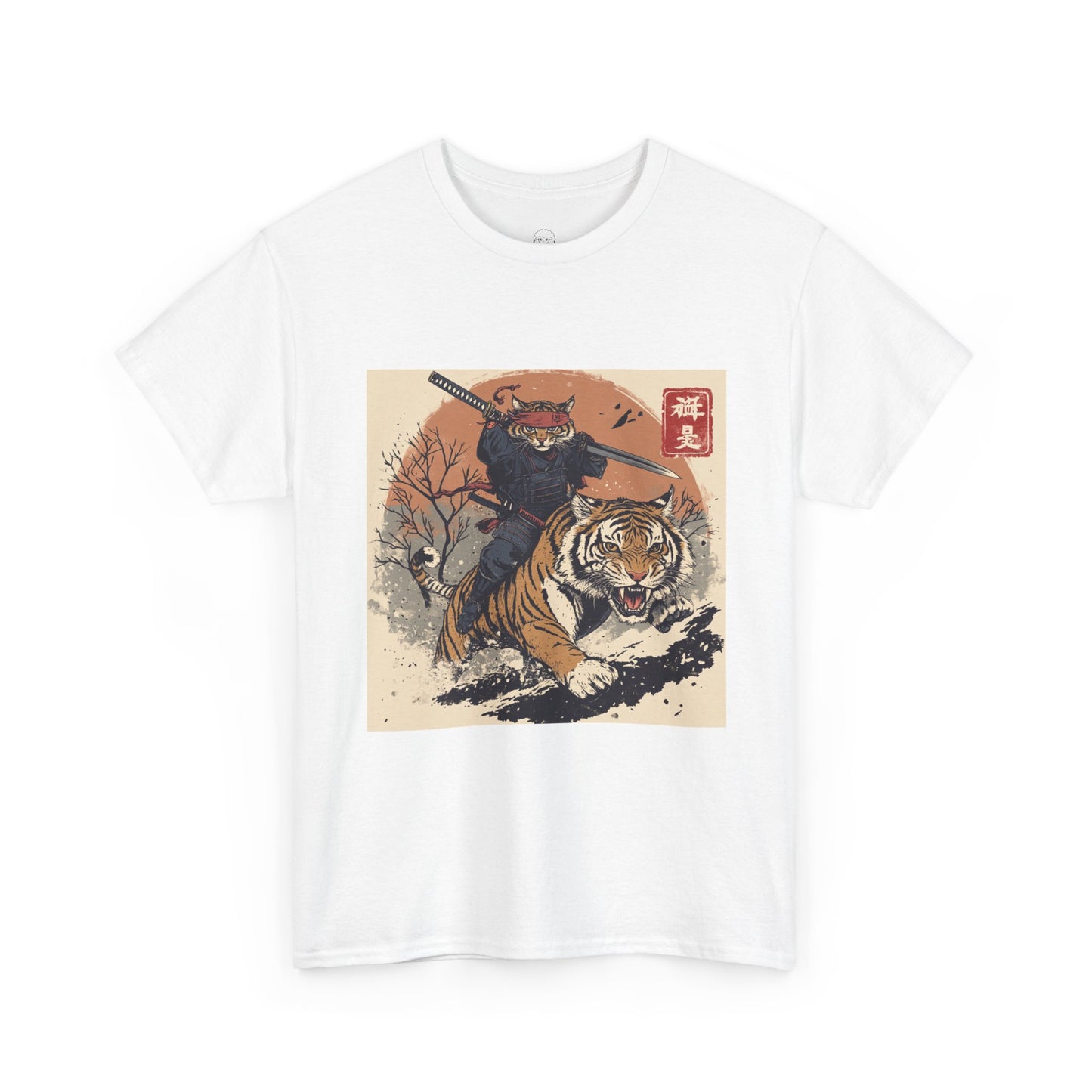 Samurai Cat & Tiger Sunset T-Shirt