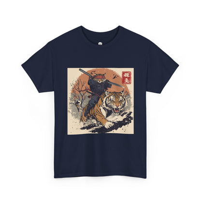 Samurai Cat & Tiger Sunset T-Shirt