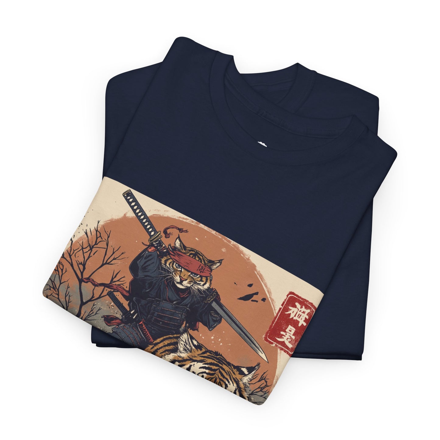 Samurai Cat & Tiger Sunset T-Shirt