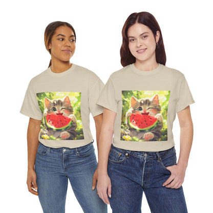 Winking Kitten Melon T-Shirt
