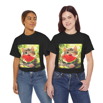 Winking Kitten Melon T-Shirt