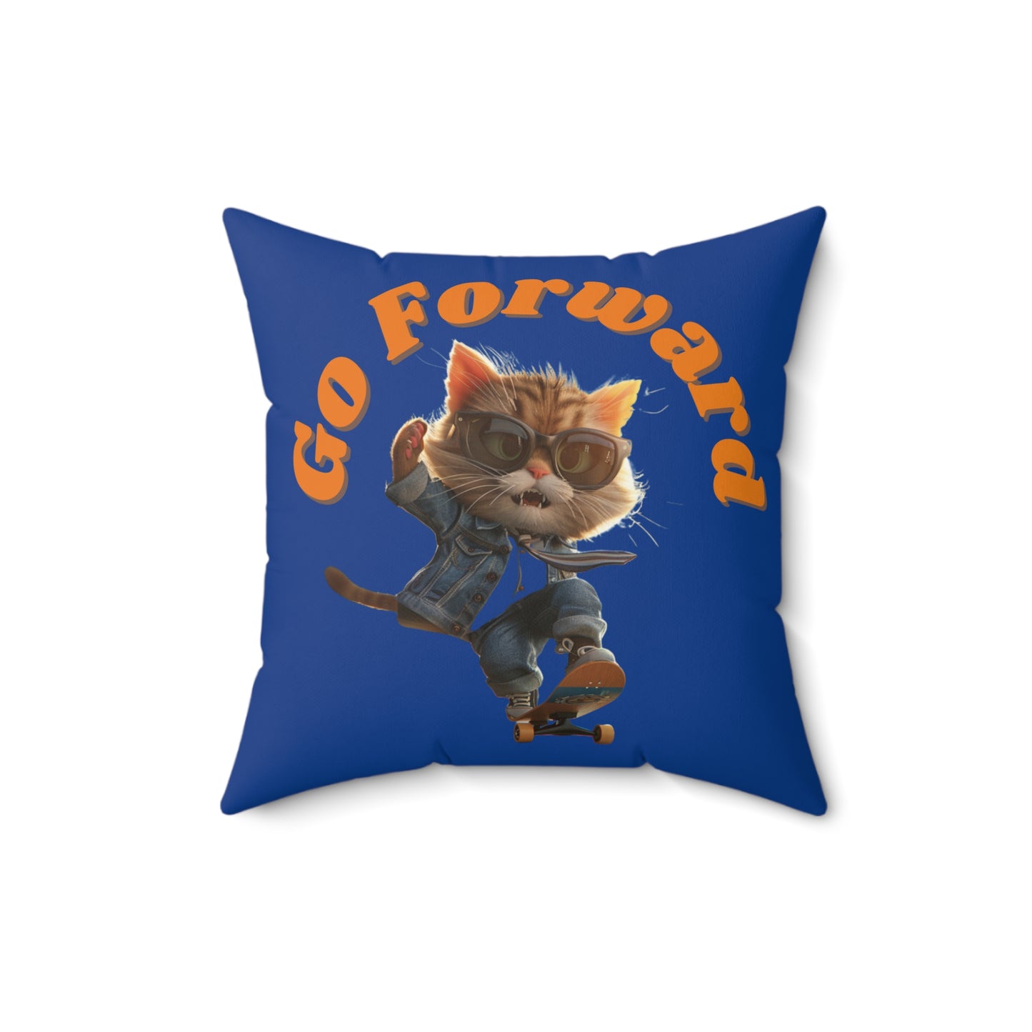 Skateboard Cool Cat Pillow