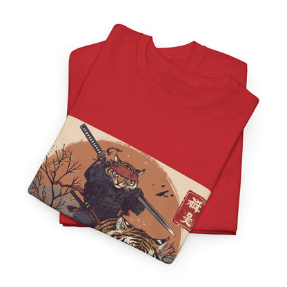 Samurai Cat & Tiger Sunset T-Shirt