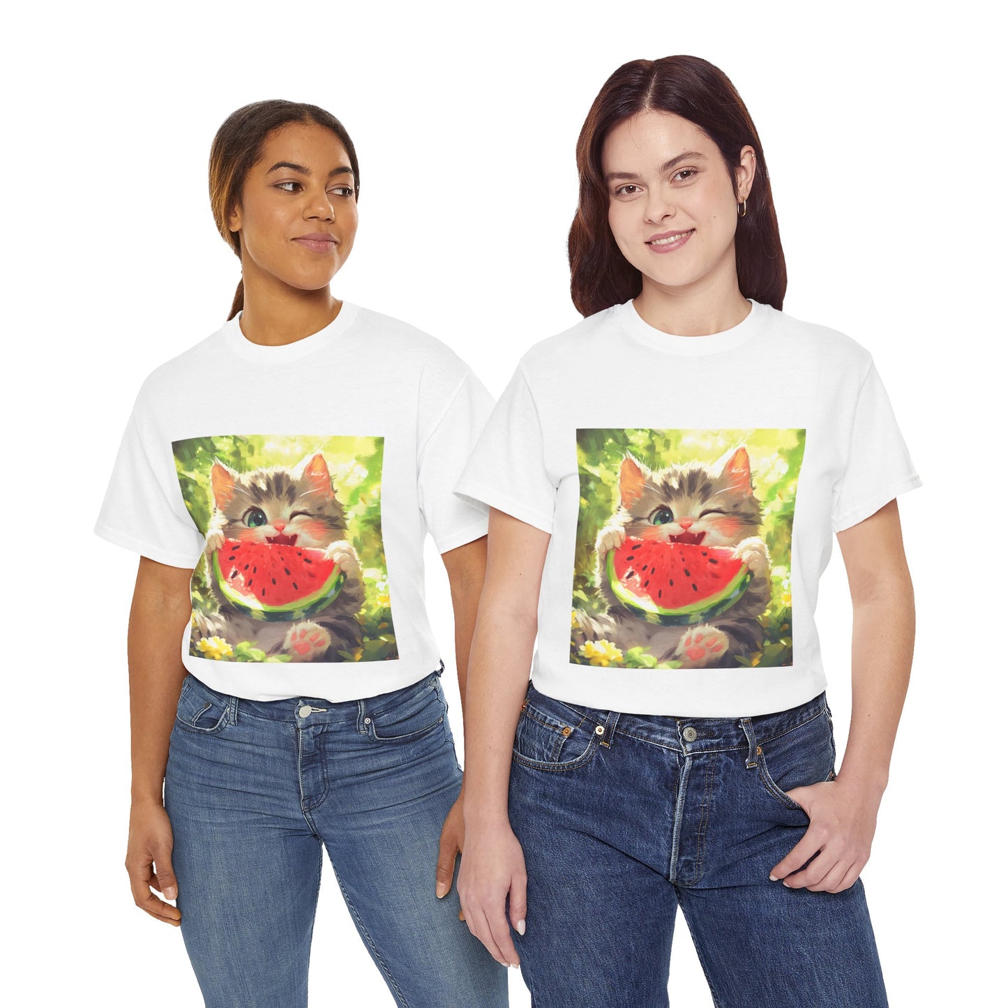 Winking Kitten Melon T-Shirt