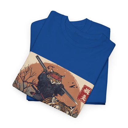 Samurai Cat & Tiger Sunset T-Shirt