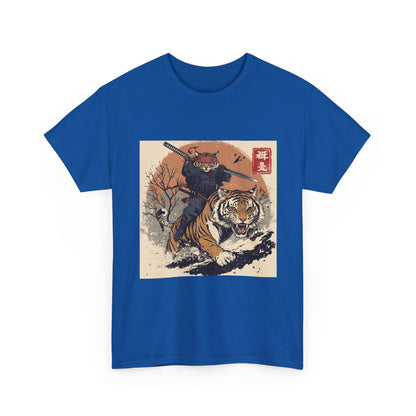 Samurai Cat & Tiger Sunset T-Shirt