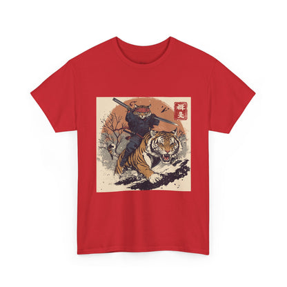 Samurai Cat & Tiger Sunset T-Shirt