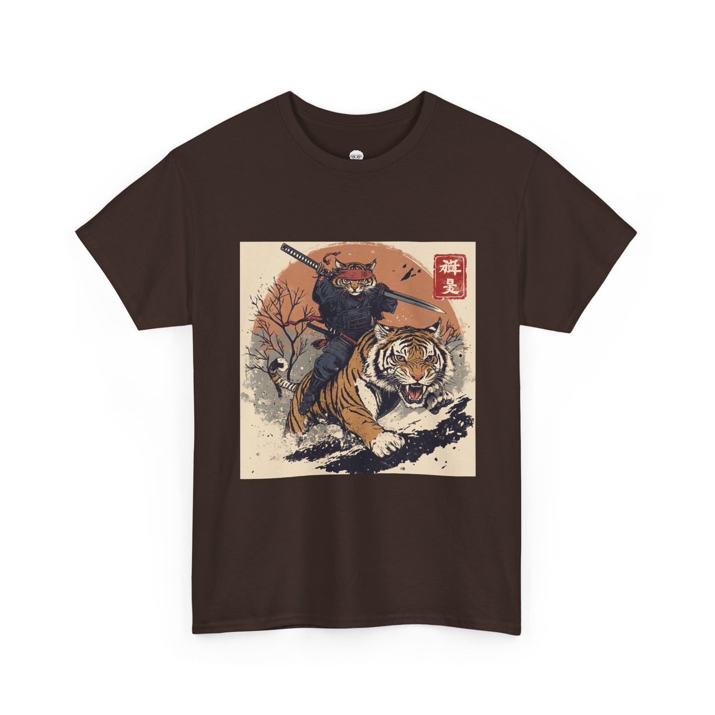 Samurai Cat & Tiger Sunset T-Shirt